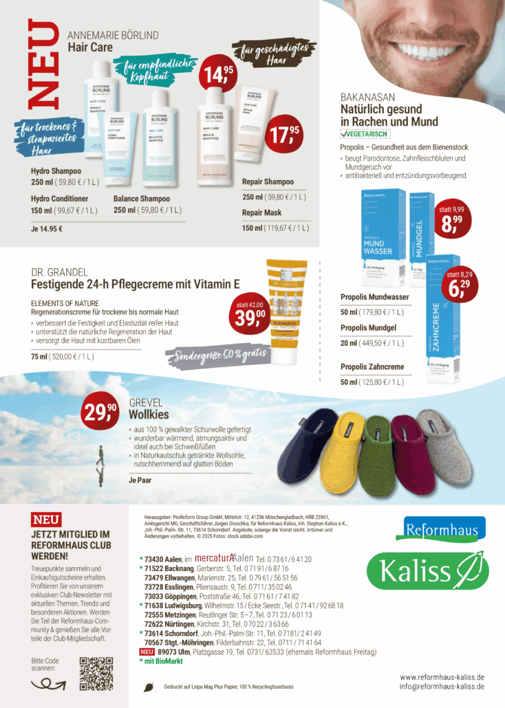 Aktionsmonat Reformhaus Kaliss September 2025